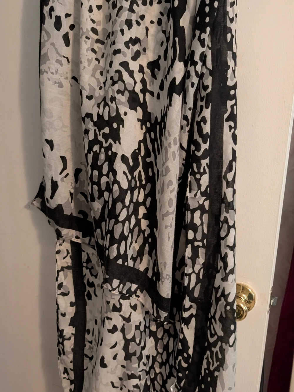 Studio Black and White Abstract Print Scarf Wrap